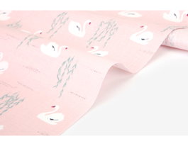 Dailylike Tissu en coton Swan Lake motifs animaux 1,10m x 3m