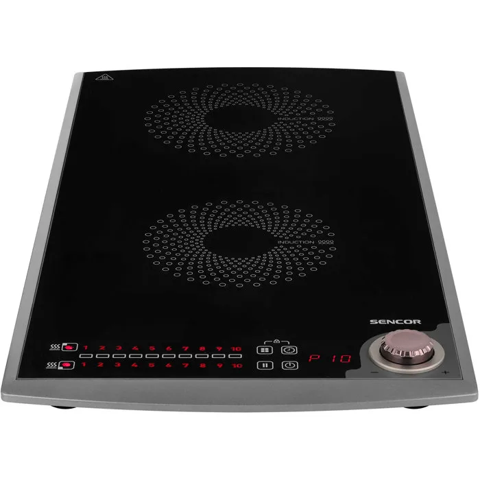 Sencor SCP 5414GY - Plaque de cuisson à induction 2 foyers, 3100 W, Noire