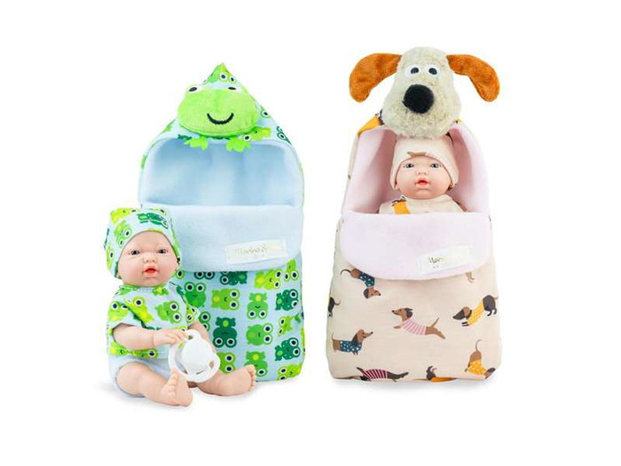 Marina & Pau Poupée mini bonbons Froggy, produit en espagnol, avec sac de 21 cm Marina & Pau Poupée mini bonbons Froggy, produit en espagnol, avec sac de 21 cm