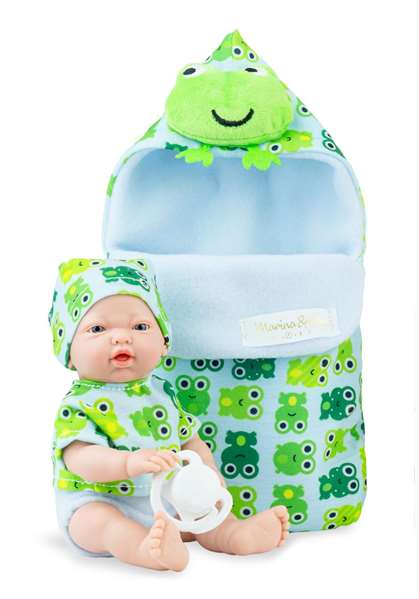 Marina & Pau Poupée mini bonbons Froggy, produit en espagnol, avec sac de 21 cm Marina & Pau Poupée mini bonbons Froggy, produit en espagnol, avec sac de 21 cm