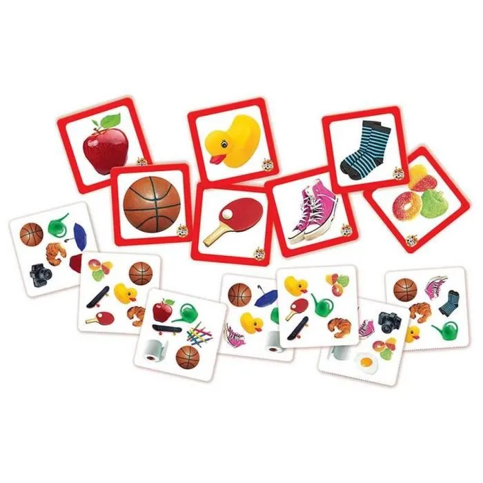 EDUCA - Jeu de cartes Le Lynx - Version poche - Dessins animés et BD - Rouge - À partir de 6 ans