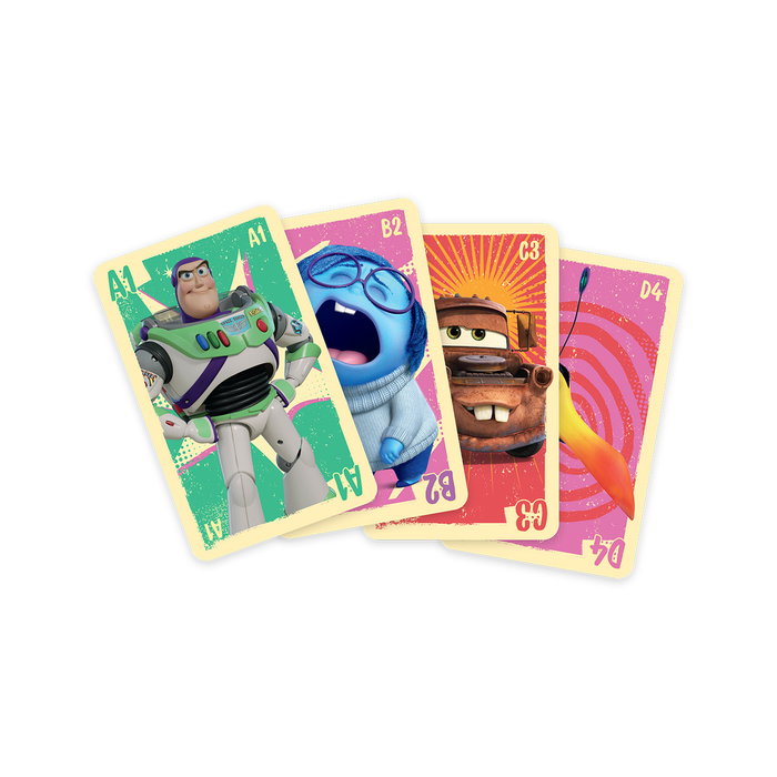 Shuffle - Jeu de cartes 4 en 1 avec thème Pixar Classic - 10027508 Fournier - Jouets pour enfants dès 4 ans - Espagnol