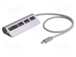 DELOCK Hub USB 5 ports avec lecteurs microSD et SD - gris