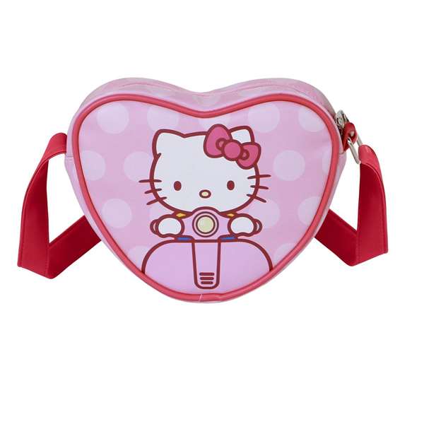 Karactermania Hello Kitty B. Corazon Casual Moto - Sac à dos/sac à main urbain en forme de cœur - Taille unique (15,5x21x6,5 cm) - Polyester - Rose - À partir de 36 mois
