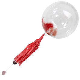 Party Time Ballon Transparent avec Plumes 35 cm