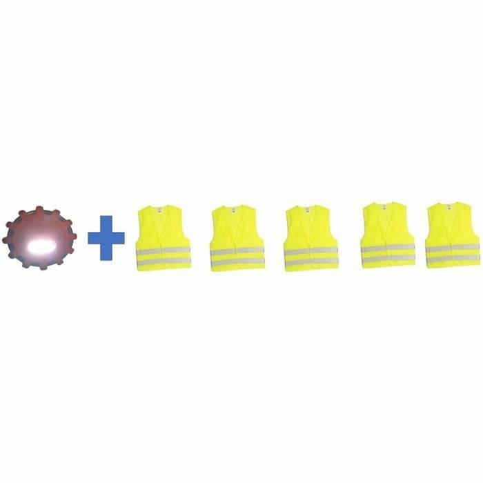 HTC EQUIPEMENT Pack sécurité avec disque d'avertissement 15 LED et 5 gilets XL HTC EQUIPEMENT Pack sécurité avec disque d'avertissement 15 LED et 5 gilets XL