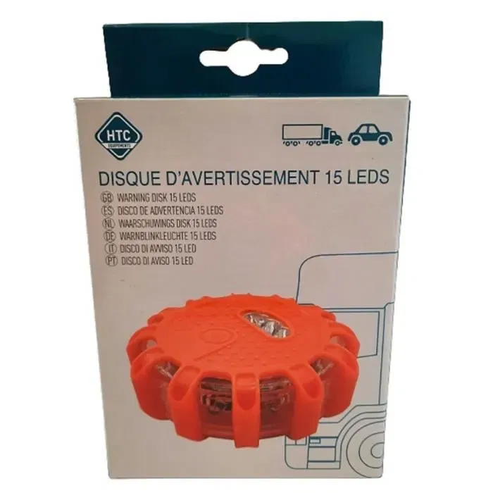 HTC Equipement Pack Sécurité Voiture : 1 Disque d'Avertissement Lumineux à 15 LED et 5 Gilets de Sécurité Réfléchissants Adultes Taille XL pour Véhicule HTC Equipement Pack Sécurité Voiture : 1 Disque d'Avertissement Lumineux à 15 LED et 5 Gilets de Sécurité Réfléchissants Adultes Taille XL pour Véhicule