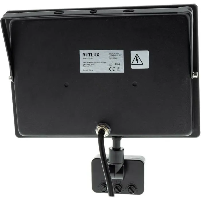 Retlux Projecteur LED extérieur RSL 248 avec détecteur de mouvement - 50W, 4000 lm, 4000K, IP65, aluminium noir