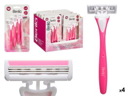 BERILO Set de 4 rasoirs à 3 lames Rosa