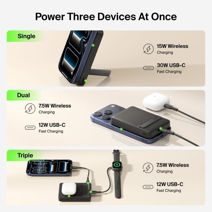 Belkin BoostCharge Slim 10000mAh Qi2 Magnétique Noir Belkin BoostCharge Slim 10000mAh Qi2 Magnétique Noir