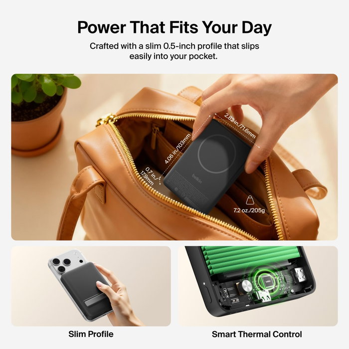 Belkin BoostCharge Slim 10000mAh Qi2 Magnétique Noir Belkin BoostCharge Slim 10000mAh Qi2 Magnétique Noir