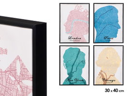 GIFTDECOR Lot de 8 Tableaux Cara Rey 30x40cm