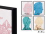 GIFTDECOR Lot de 8 Tableaux Cara Rey 30x40cm
