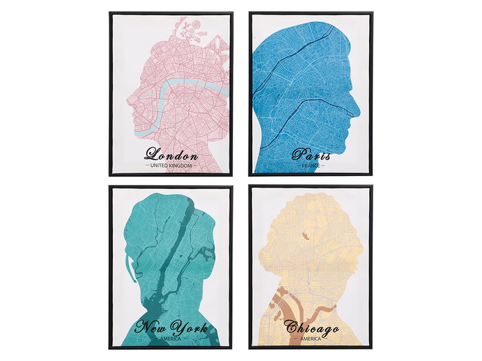 GIFTDECOR Lot de 8 Tableaux Cara Rey 30x40cm