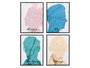 GIFTDECOR Lot de 8 Tableaux Cara Rey 30x40cm