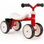 Smoby Porteur en métal Rookie pour enfant dès 12 mois, rouge, avec 4 roues silencieuses, poignée de transport et benne - Jouet porteur premier âge résistant