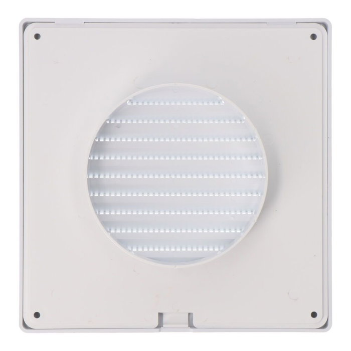 Edm Grille de ventilation carrée encastrable ø100mm avec moustiquaire 170x170x10mm ABS blanc
