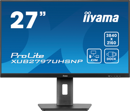 Iiyama Ecran PC ProLite XUB2797UHSNP/XUB2797UHSNP-B1 4K USB-C 27" Noir - Moniteur LED IPS, HDMI, DisplayPort