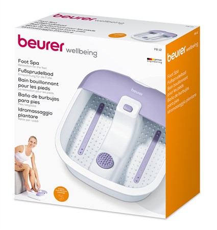 Beurer FB-12 Bain de pieds et spa avec hydromassage, bulles, vibrations et régulation de température - Protection contre les éclaboussures
