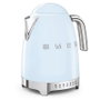 Smeg Bouilloire électrique KLF04PBEU, bleu pastel, 1.7 litres, avec bec verseur, arrêt automatique et base pivotante 360°