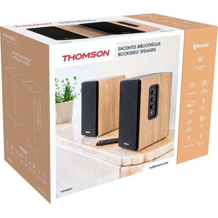 Thomson Set de 2 enceintes M30 Noir et bois Thomson Set de 2 enceintes M30 Noir et bois