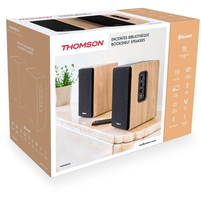 Thomson Set de 2 enceintes M30 Noir et bois Thomson Set de 2 enceintes M30 Noir et bois
