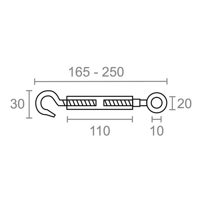 Edm Tendeur crochet-anneau DIN-1480 TNS01, M8, Acier galvanisé