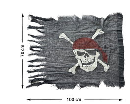 Atosa Drapeau Pirate Noir Usé avec Crâne 100x70 cm