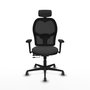 Piqueras Y Crespo Chaise de bureau Jorquera, mécanisme Synchro/Traslack, Gris foncé/Noir