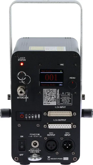 ALGAMLIGHT Laser de animation 1500mW RVB avec batterie App Algamlight DMX ILDA Bluetooth