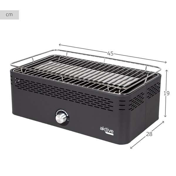 Color Baby Barbacoa Rectangulaire Sans Fumée Anti-Gouttes, 45x28x19 cm