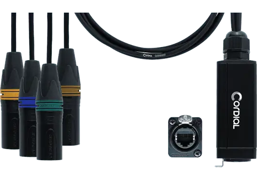 CORDIAL Adaptateur DMX - RJ45 4 XLR Mâle 3 Points 70 cm CORDIAL Adaptateur DMX - RJ45 4 XLR Mâle 3 Points 70 cm