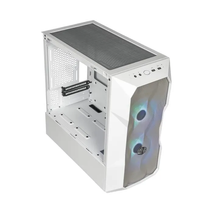 Cooler Master TD300 Mesh - Boîtier PC Blanc ATX avec Panneau Mesh, 3 Ventilateurs ARGB 120mm, USB 3.0, Support Radiateur 240mm, pour Carte Graphique jusqu'à 360mm