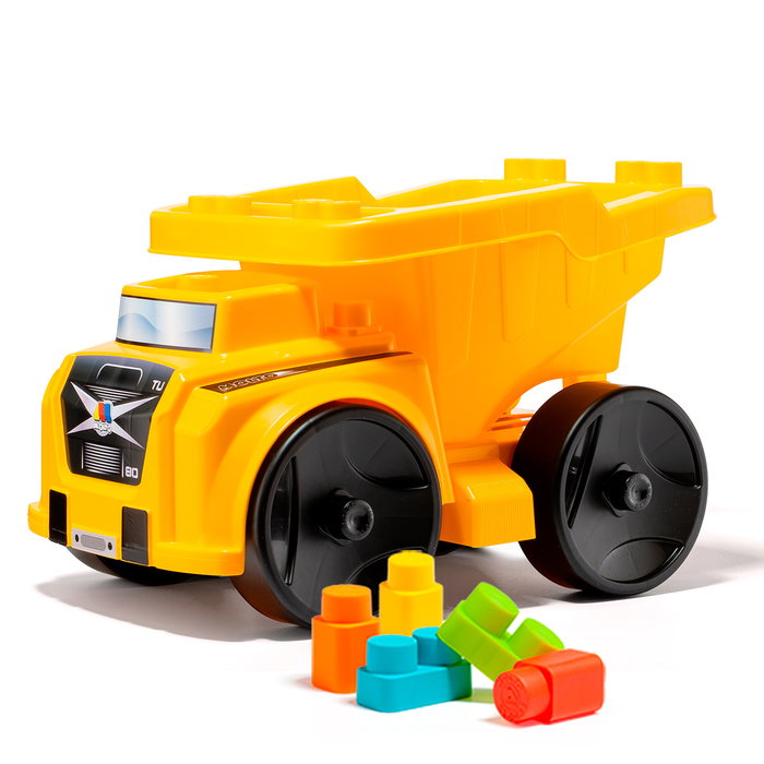 Molto Volquete Blocks 25465 - Camion benne grand format avec 20 blocs, jeu de construction pour enfants dès 12 mois