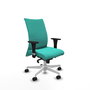 Piqueras Y Crespo Silla Albacete Confidente Turquoise avec mécanisme Sincro et base blanche