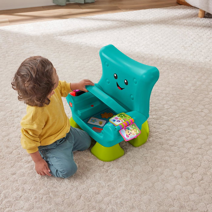 Fisher-Price Silla Ríe y Aprende Hyr96 - Chaise électronique de jeu éducative, 12 mois et + - 120 chansons, sons et phrases
