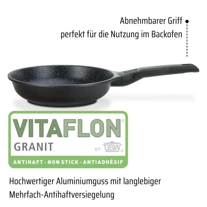 GSW - Poêle à frire sauteuse Easy Click 28 cm - Réf. 167833 - Aluminium avec revêtement antiadhésif et couvercle en verre - Compatible induction - Noir GSW - Poêle à frire sauteuse Easy Click 28 cm - Réf. 167833 - Aluminium avec revêtement antiadhésif et couvercle en verre - Compatible induction - Noir