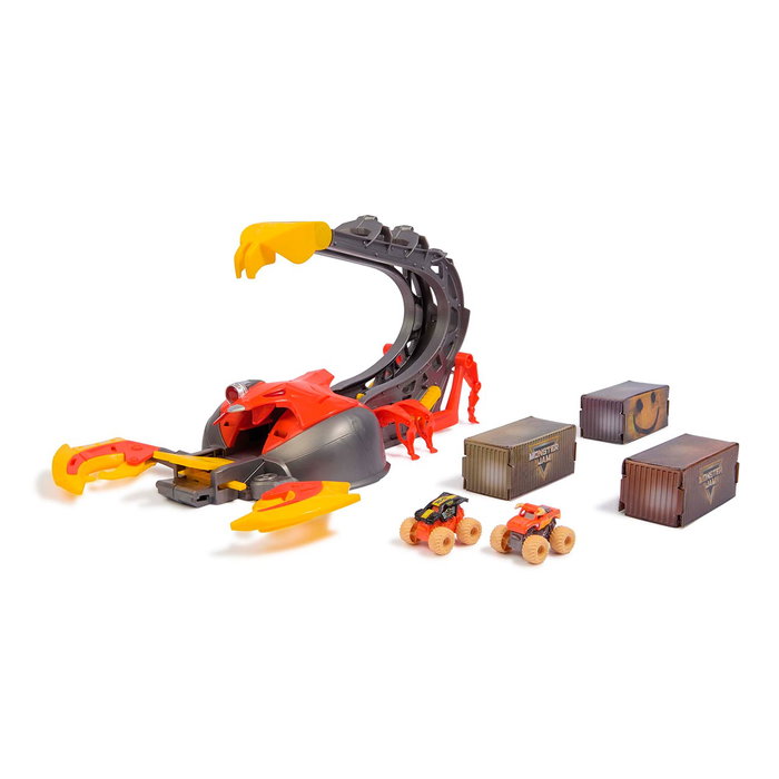 Spin Master Monster Jam - Mini Set de Jeu Escorpión 6069752 - 2 Camions Monstres Mini Jams avec Lanceur à 2 Vitesses - 3 ans et plus