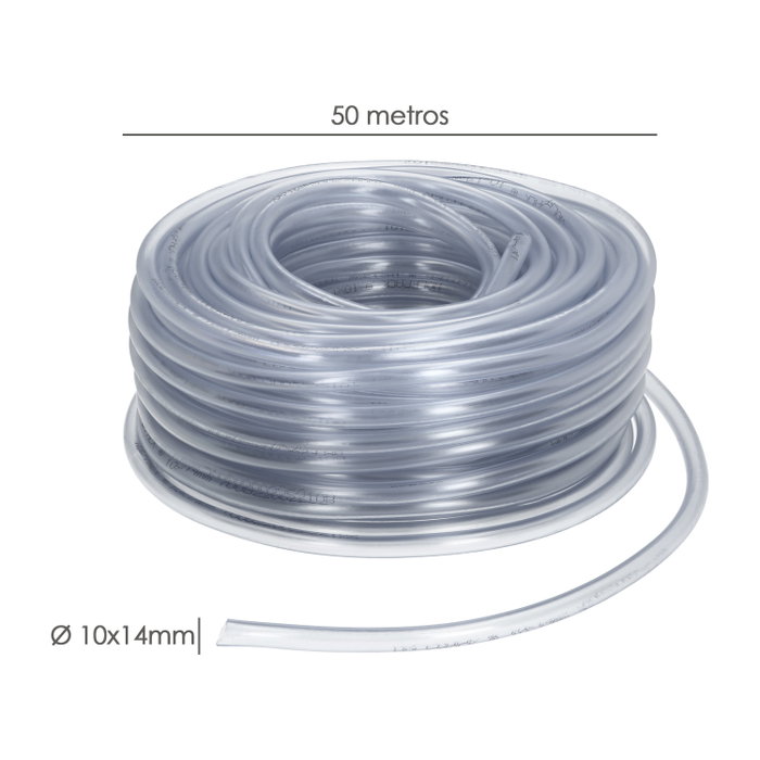 WOLFPACK LINEA PROFESIONAL Tuyau Transparent de Niveau 10x14 mm, 50 m WOLFPACK LINEA PROFESIONAL Tuyau Transparent de Niveau 10x14 mm, 50 m