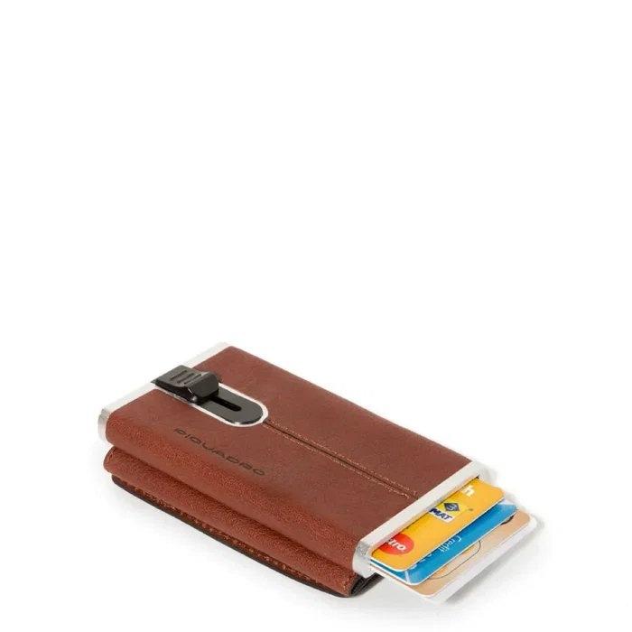 Piquadro Blue Square Porte-cartes en cuir Marron PP4891B3R