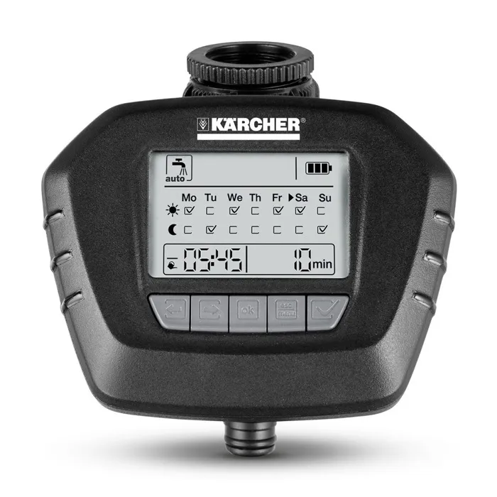 Kärcher Programmateur d'arrosage WT 5 - Automatique, Manuel avec Compte à Rebours - Pour Pelouse, Fleurs, Potager et Haies - Raccord Rotatif (120 min)