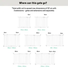 Ingenuity - Extension de 8 cm pour barrière de sécurité Easy Install - Élargisseur pour porte (réf. adaptable 81-88 cm) - Barrière vendue séparément