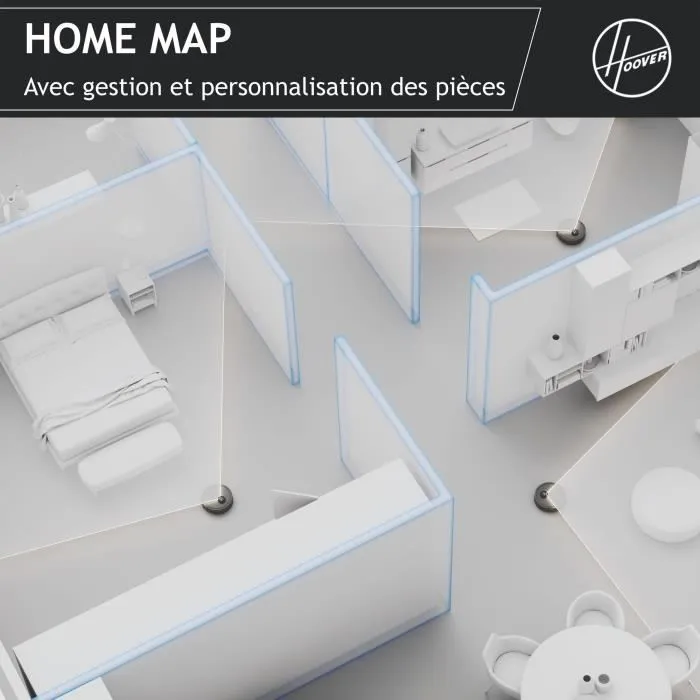 Hoover Robot Aspirateur Sec HG510D - WiFi, Navigation Laser, Autonomie 90min, Ultra Silencieux