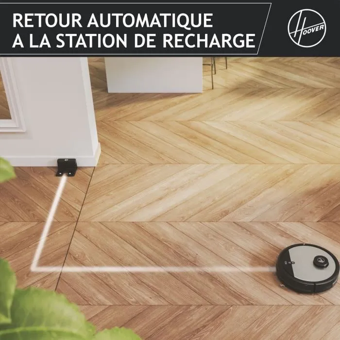 Hoover Robot Aspirateur Sec HG510D - WiFi, Navigation Laser, Autonomie 90min, Ultra Silencieux