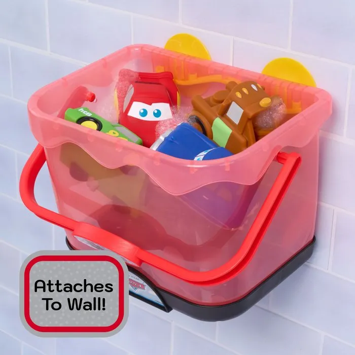 Disney Cars - Set de 5 figurines et panier de rangement pour le bain