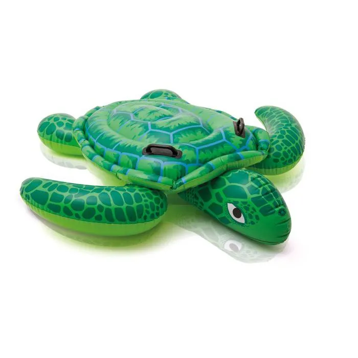 Intex Matelas de piscine Tortue de mer 150 x 127 cm Plastique Enfant Bleu