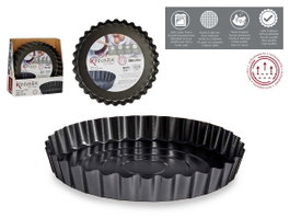 Kinvara Moule Rond en Métal 28 cm Antiadhésif Acier Carbone pour Four Gris Foncé (Set de 24)