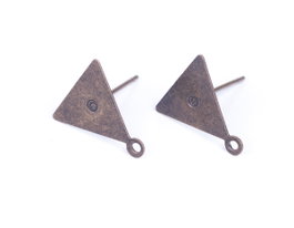 Innspiro Supports de boucles d'oreilles triangulaires dorés vieilli 11,5x12,5x12mm