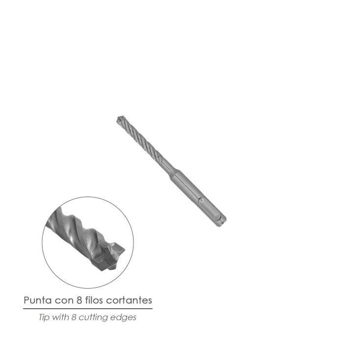 WOLFPACK LINEA PROFESIONAL Broca SDS Plus 8 mm x 110 mm pour béton armé