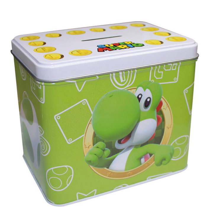 Nintendo Yoshi Super Mario Bros Set - Tirelire métallique + Tasse en céramique
